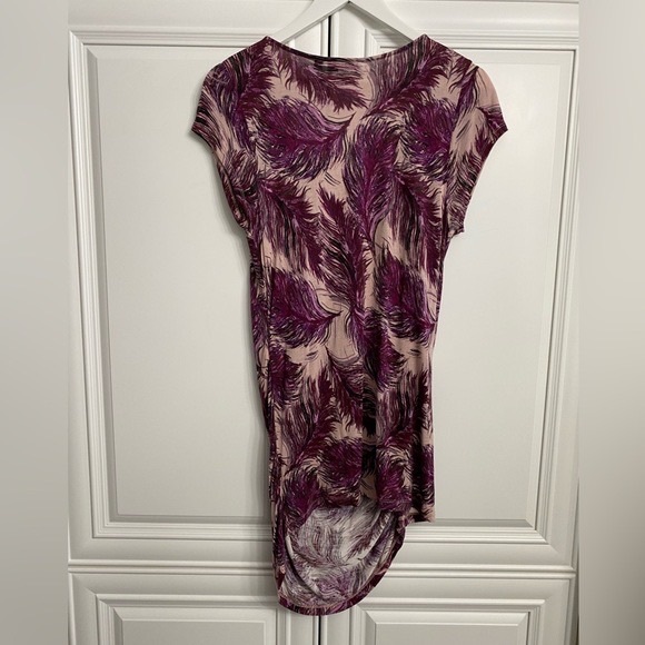Apt 9 Women Sz Large Purple Pink Scoop Neck Short Sleeve Ruched Knit Midi Dress - Picture 9 of 13